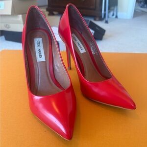 Steve Madden Red Patent Pointed-Toe Stiletto Pumps